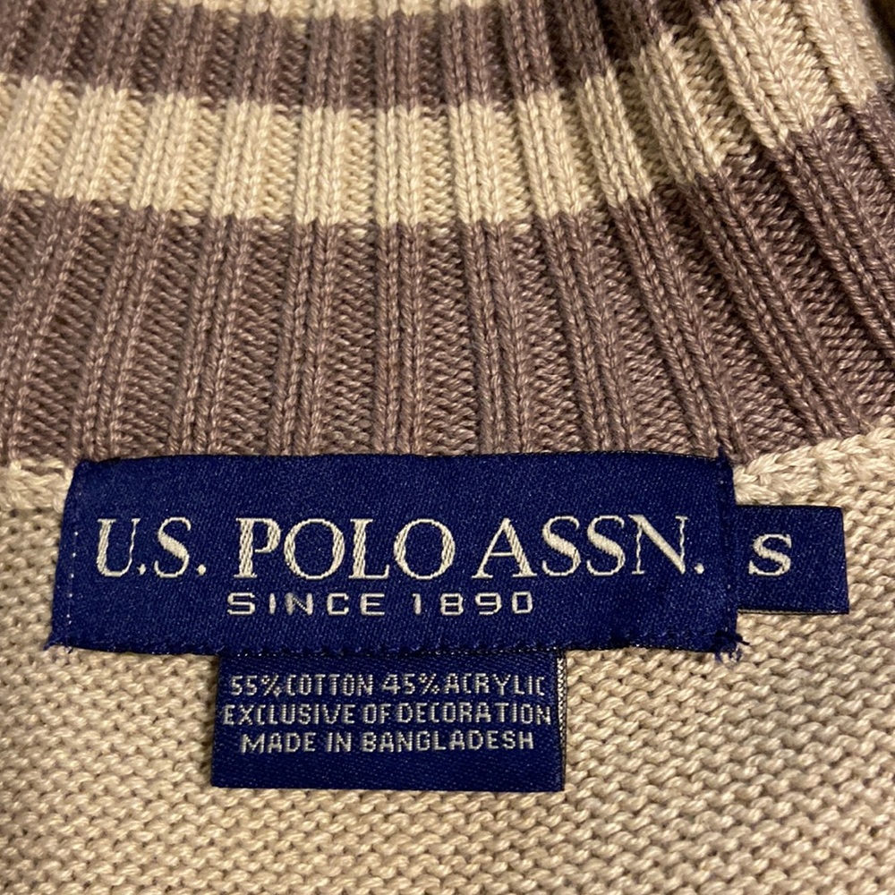 U.S.Polo Ass Man Sweater size S brand new color tan length 27” bust 36” - Picture 9 of 12